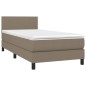 vidaXL Giroletto a Molle con Materasso Tortora 90x190 cm in Tessuto