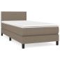 vidaXL Giroletto a Molle con Materasso Tortora 90x190 cm in Tessuto