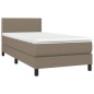 vidaXL Giroletto a Molle con Materasso Tortora 90x190 cm in Tessuto