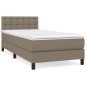vidaXL Giroletto a Molle con Materasso Tortora 90x190 cm in Tessuto
