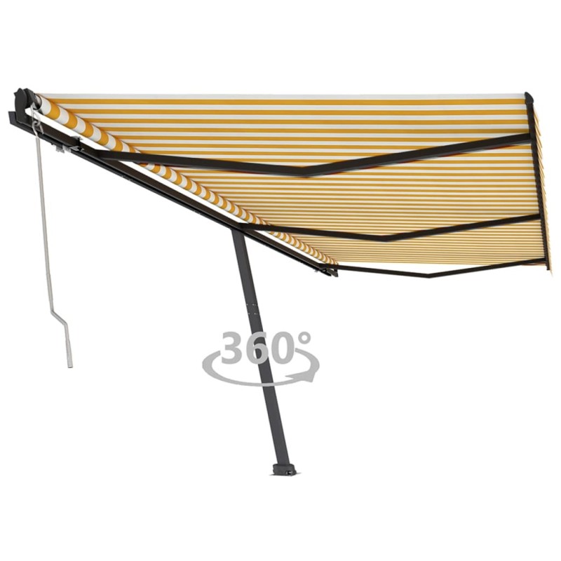 Tenda da Sole Autoportante Automatica 600x350 cm Gialla Bianca