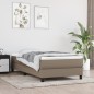 vidaXL Giroletto a Molle con Materasso Tortora 90x190 cm in Tessuto