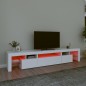 vidaXL Mobile Porta TV con Luci LED Bianco 215x36,5x40 cm