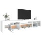 vidaXL Mobile Porta TV con Luci LED Bianco 215x36,5x40 cm