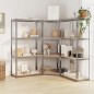 vidaXL Scaffali a 4 Ripiani 3 pz Argento Acciaio e Legno Multistrato vidaXL Scaffali a 4 Ripiani 3 pz Argento Acciaio e Legno Multistrato