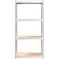 vidaXL Scaffali a 4 Ripiani 3 pz Argento Acciaio e Legno Multistrato vidaXL Scaffali a 4 Ripiani 3 pz Argento Acciaio e Legno Multistrato