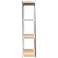 vidaXL Scaffali a 4 Ripiani 3 pz Argento Acciaio e Legno Multistrato vidaXL Scaffali a 4 Ripiani 3 pz Argento Acciaio e Legno Multistrato
