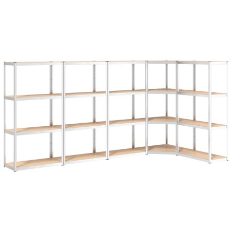 vidaXL Scaffali a 4 Ripiani 5 pz Blu in Acciaio e Legno Multistrato