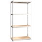 vidaXL Scaffali a 4 Ripiani 5 pz Blu in Acciaio e Legno Multistrato vidaXL Scaffali a 4 Ripiani 5 pz Blu in Acciaio e Legno Multistrato