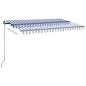 Tenda Automatica con Sensore Vento e LED 450x350 cm Blu Bianca Tenda Automatica con Sensore Vento e LED 450x350 cm Blu Bianca
