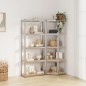 vidaXL Scaffali 5 Ripiani 2 pz Argento in Acciaio e Legno Multistrato vidaXL Scaffali 5 Ripiani 2 pz Argento in Acciaio e Legno Multistrato