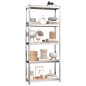 vidaXL Scaffali 5 Ripiani 2 pz Argento in Acciaio e Legno Multistrato vidaXL Scaffali 5 Ripiani 2 pz Argento in Acciaio e Legno Multistrato