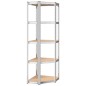 vidaXL Scaffali 5 Ripiani 2 pz Argento in Acciaio e Legno Multistrato vidaXL Scaffali 5 Ripiani 2 pz Argento in Acciaio e Legno Multistrato