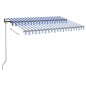 vidaXL Tenda Automatica con Sensore Vento e LED 300x250 cm Blu Bianca