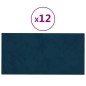 vidaXL Pannelli Murali 12 pz Blu 30x15 cm in Velluto 0,54 m² vidaXL Pannelli Murali 12 pz Blu 30x15 cm in Velluto 0,54 m²
