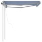 Tenda da Sole Retrattile Automatica Pali 3,5x2,5 m Blu e Bianca Tenda da Sole Retrattile Automatica Pali 3,5x2,5 m Blu e Bianca