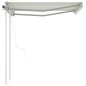 Tenda da Sole Retrattile Automatica con Pali 3,5x2,5 m Crema