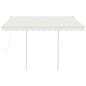 Tenda da Sole Retrattile Automatica con Pali 3,5x2,5 m Crema