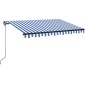 Tenda da Sole Retrattile Manuale con LED 350x250cm Blu e Bianca Tenda da Sole Retrattile Manuale con LED 350x250cm Blu e Bianca