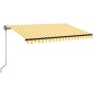 Tenda da Sole Retrattile Manuale LED 350x250 cm Gialla e Bianca Tenda da Sole Retrattile Manuale LED 350x250 cm Gialla e Bianca