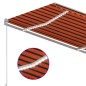 vidaXL Tenda da Sole con LED Sensore Vento 3,5x2,5 m Arancio Marrone