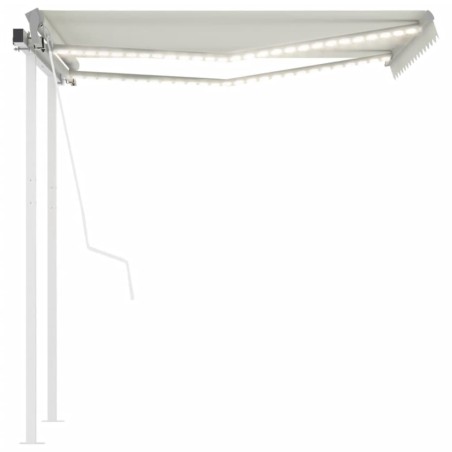Tenda da Sole Automatica Sensore Vento e LED 3,5x2,5 m Crema