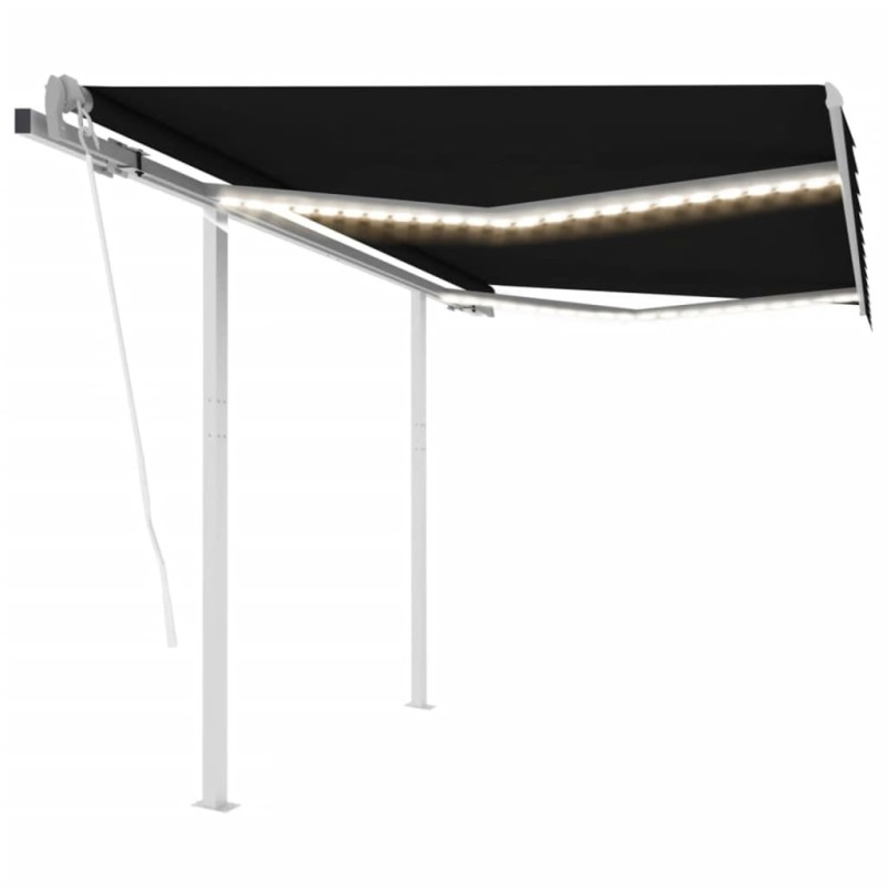 Tenda da Sole Automatica LED Sensore Vento 3,5x2,5 m Antracite Tenda da Sole Automatica LED Sensore Vento 3,5x2,5 m Antracite