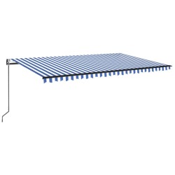 Tenda da Sole Retrattile Automatica 500x350 cm Blu e Bianca