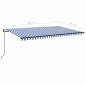 Tenda da Sole Retrattile Automatica 500x350 cm Blu e Bianca