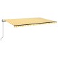 Tenda da Sole Retrattile Automatica 500x350 cm Gialla e Bianca