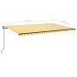 Tenda da Sole Retrattile Automatica 500x350 cm Gialla e Bianca