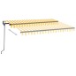 Tenda da Sole Retrattile Automatica 350x250cm Gialla e Bianca Tenda da Sole Retrattile Automatica 350x250cm Gialla e Bianca