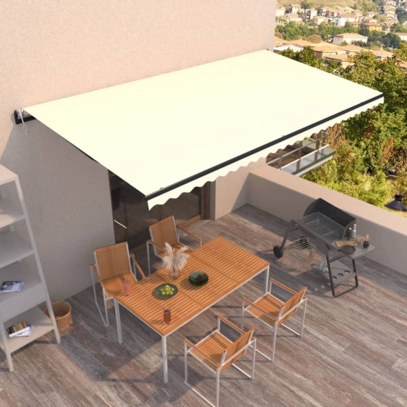 Tenda da Sole Retrattile Automatica 600x350 cm Crema Tenda da Sole Retrattile Automatica 600x350 cm Crema