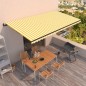 Tenda da Sole Retrattile Automatica 600x350 cm Gialla e Bianca Tenda da Sole Retrattile Automatica 600x350 cm Gialla e Bianca