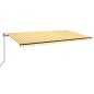 Tenda da Sole Retrattile Automatica 600x350 cm Gialla e Bianca Tenda da Sole Retrattile Automatica 600x350 cm Gialla e Bianca