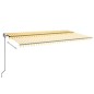 Tenda da Sole Retrattile Automatica 600x350 cm Gialla e Bianca Tenda da Sole Retrattile Automatica 600x350 cm Gialla e Bianca