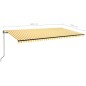 Tenda da Sole Retrattile Automatica 600x350 cm Gialla e Bianca Tenda da Sole Retrattile Automatica 600x350 cm Gialla e Bianca
