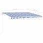Tenda da Sole Retrattile Manuale con Pali 4,5x3 m Blu e Bianca Tenda da Sole Retrattile Manuale con Pali 4,5x3 m Blu e Bianca