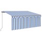 Tenda da Sole Retrattile Manuale con Parasole 3x2,5m Blu Bianca Tenda da Sole Retrattile Manuale con Parasole 3x2,5m Blu Bianca
