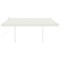 Tenda da Sole Retrattile Manuale con Pali 4,5x3 m Crema