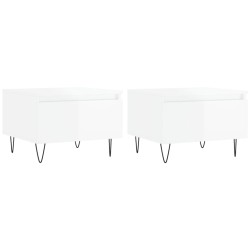 vidaXL Tavolini Salotto 2pz Bianco Lucido 50x46x35cm Legno Multistrato