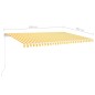 Tenda da Sole Retrattile Manuale con Pali 5x3 m Gialla e Bianca Tenda da Sole Retrattile Manuale con Pali 5x3 m Gialla e Bianca