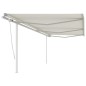 Tenda da Sole Retrattile Manuale con Pali 6x3m Crema Tenda da Sole Retrattile Manuale con Pali 6x3m Crema