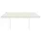 Tenda da Sole Retrattile Manuale con Pali 4x3,5 m Crema Tenda da Sole Retrattile Manuale con Pali 4x3,5 m Crema