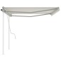 Tenda da Sole Retrattile Manuale con Pali 4x3,5 m Crema Tenda da Sole Retrattile Manuale con Pali 4x3,5 m Crema