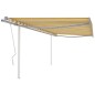 Tenda da Sole Retrattile Manuale con Pali 4x3,5 m Gialla Bianca Tenda da Sole Retrattile Manuale con Pali 4x3,5 m Gialla Bianca
