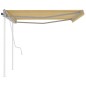 Tenda da Sole Retrattile Manuale con Pali 4x3,5 m Gialla Bianca Tenda da Sole Retrattile Manuale con Pali 4x3,5 m Gialla Bianca