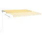 Tenda da Sole Retrattile Manuale con Pali 4x3,5 m Gialla Bianca Tenda da Sole Retrattile Manuale con Pali 4x3,5 m Gialla Bianca