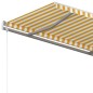 Tenda da Sole Retrattile Manuale con Pali 4x3,5 m Gialla Bianca Tenda da Sole Retrattile Manuale con Pali 4x3,5 m Gialla Bianca