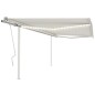 Tenda da Sole Retrattile Manuale con LED 4x3,5 m Crema Tenda da Sole Retrattile Manuale con LED 4x3,5 m Crema
